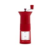 Molinillo de café manual Bialetti (con regulador de grado de molido de café), 1/3/6 tazas, rojo, rojo