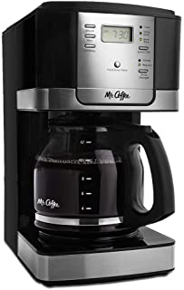 Mr. Coffee JWX27 Cafetera programable de 12 tazas, Plateado y Negro
