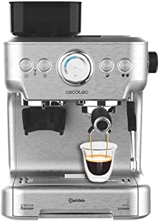Cecotec Cafetera Cumbia Power Espresso 20 Barista Aromax. Potencia 2900 W, 2 Sistemas de Calentamiento, Bomba de presión de 20 Bares,manómetro, portafiltros con Doble Salida y 2 filtros