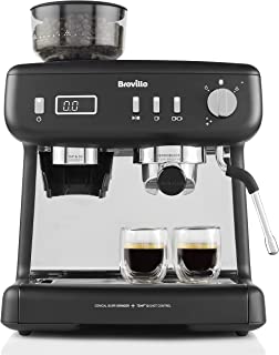 Barista Max+ Espresso de Breville, máquina de café con leche y capuchino| Molienda y dosificación inteligentes | Bomba italiana de 15 Bar|Negra [VCF152X]
