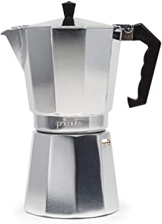 Primula - Cafetera espresso de aluminio para café expreso de cuerpo completo - Fácil de usar - Hace 1 taza, Aluminio, 12 Cups, 1