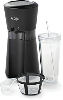 Mr. Coffee Iced Coffee Maker with Reusable Tumbler and and Coffee Filter, Black, Frustration Free Packaging