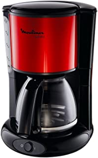 Moulinex FG360D Subito - Cafetera de goteo (de 10 a 15 tazas, 1,25 L), color rojo metalizado