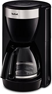 Tefal Deflini Plus CM1808 Cafetera eléctrica de cristal con elementos de acero inoxidable, capacidad para 10 – 15 tazas, 1000 W, color negro