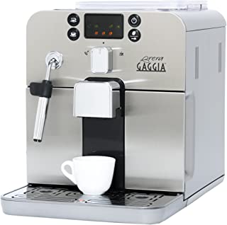 Gaggia Brera - Máquina de espresso automática en color plateado. Pannarello Varita espumosa para bebidas latte y capuchino. Espresso de café premolido o entero.